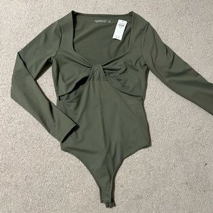 Long sleeve bodysuit with slits
